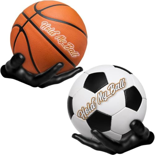 HORREX Ballhalterung Wand Hand Ballständer Palmenförmiger Basketball Aufbewahrungsregale Basketball Halterung Wand Hand mit Deko Fußbälle für Fußball Volleyball Rugby