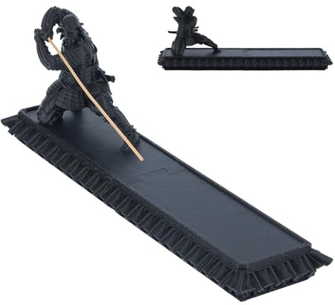 DICOSMETIC Samurai - Portaincenso per incenso con scatola di immagazzinaggio, bruciatore di incenso per aromaterapia, meditazione, decorazione per sala yoga