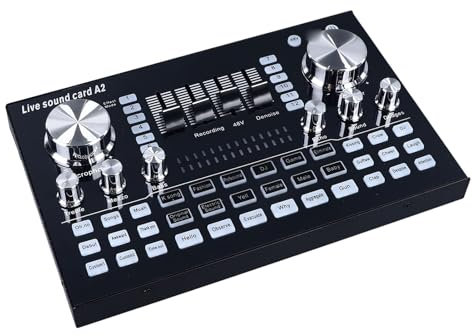 Live Sound Card Audio Mixer, Audio Interface Podcast Equipment Bundle Pc Mobile Phone Universal with Advanced Processing for Streaming Recording 48V, Superior Sound