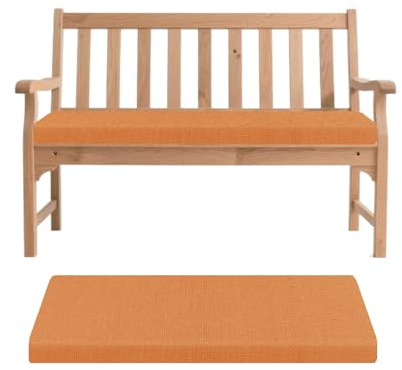 Generisch Bankauflage, Abnehmbarem Sitzkissen Banks, rutschfeste Gartenbank Auflage, Waschbar Sitzauflage Banks für Innen Outdoor Fensterbank Couch ban k Eckbank Auflagen,Orange,120x50x5cm