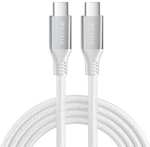 USB C - USB C Fast Charging Cable for Google Pixel 10 Pro XL, 9 Pro, 9A, 8A, 7 [Type C] Fast Charging [Strong] Cable [Nylon Braided], Type C Phone Charger Cable Lead [1 Metre] - White