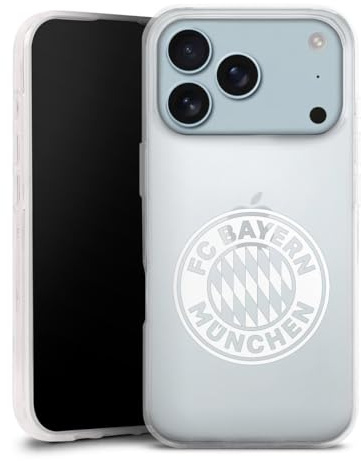 Silikon Hülle kompatibel mit Apple iPhone 17 Pro Case transparent Handyhülle FC Bayern München Wappen FCB