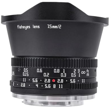 Lens， Compatible for Sony E-Mount 7.5mm F2 APS-C Fisheye Manual Focus Lens(E-mount(APS-C))