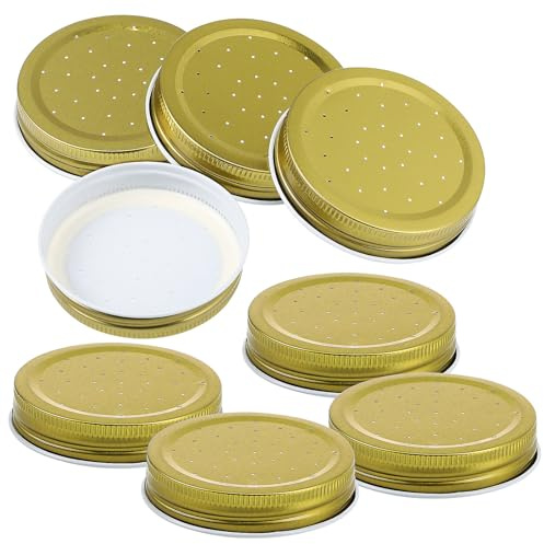 Bienenstock Einflugtränken Ersatzdeckel aus Metall, 8 Stück | Perforiertes Design, Goldfarbenes Imkereizubehör, Leicht Austauschbare Ersatzteile für Beutenöffnung
