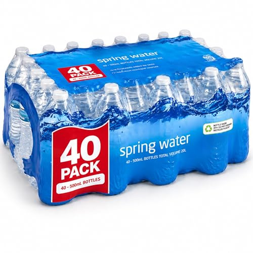 500ml Multipack Still Spring Water For Kirkland Spring Water, Bulk Buy, Wholesale Deal, Family Pack For Everyday Hydration Use (40 Pack) (40x 500ml Bottles)