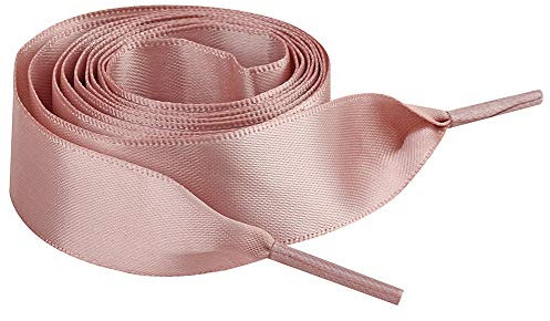 Jamron Piatto Seta Raso Nastro Lacci delle Scarpe 2CM di Larghezza per le Scarpe da Ginnastica Ballerine Pumps P13 Rosa di Loto 120 CM