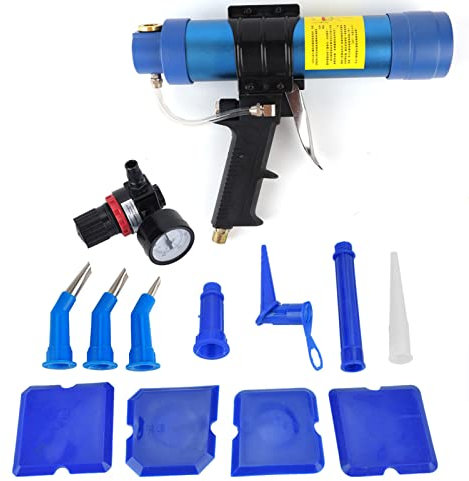 Silikonpistole, 310ml Einstellbare Pneumatische Glaskleber Dichtmittel, Kartuschenpistole Air Gun Blau