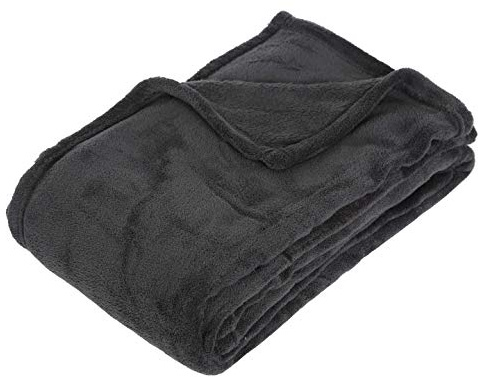 Univers décor Wohndecke, Mikrofaser, 125 x 150 cm, 100% Polyester, dunkelgrau, Plaid Microfibre 125 x 150 cm Atmosphera