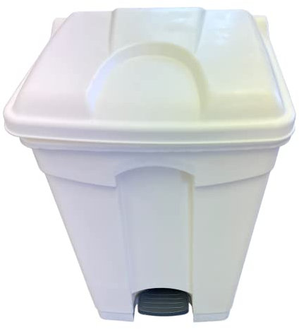 Chabrias Ltd 50 Litre White Step-On Waste Bin for Kitchen, Office, Medical, Clinical – Recycling Trash Can for Indoor/Outdoor, Home & Commercial Waste Disposal