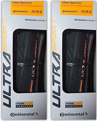 Continental Ultra Sport III 700x23 schwarz faltbar PureGrip 2er Set
