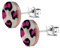 Tata Gisèle Boucles d'oreilles Motif Léopard Rose - Puces en Acier Inoxydable - 11 mm