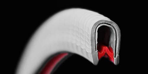 SMI-Kantenschutzprofil KS1-2HG für 1-2mm PVC mit Stahleinlage Hellgrau selbstklemmend ohne Kleber - Kantenschutz, Kederprofil, Kantenprofil, Kantenschutzleiste für Autotüren, Bleche (1 m)
