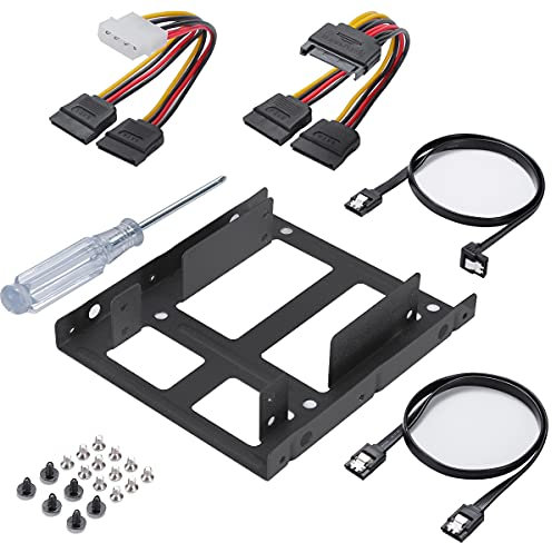 Cysslogy Adaptateur de Double Disque Dur 2.5 à 3.5 Support de Montage SSD pour Tout SSD ou HDD Dur 2.5