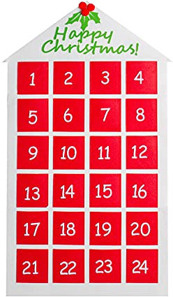 Nicola Spring Hanging Felt Advent Calendar - House Design - Seasonal Xmas Family Childrens Sweet Reusable Advent