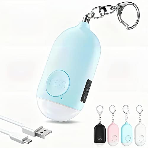Hion Taschenalarm Frauen,130DB Persönlicher Selbstverteidigung Alarm,Panikalarm Handtaschenalarm Schlüsselanhänger für Frauen,Kinder,ältere Menschen(Blau)