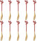AnSaw 10-Piece Red & Gold Small Leaf Appetizer Forks Set - 4.7 Elegant Stainless Steel Fruit, Dessert, Cake & Salad Forks - Perfect for Cocktail Parties & Home Use