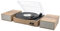 LP&No.1 Giradischi Bluetooth Hi-Fi con altoparlanti da scaffale, giradischi vintage a 3 velocità con trasmissione a cinghia con riproduzione wireless, arresto automatico e ingresso Bluetooth, legno