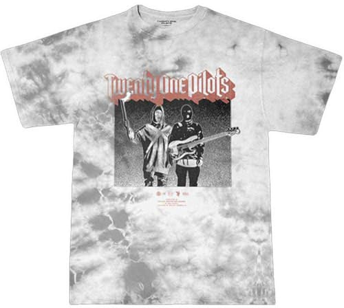 Twenty One Pilots T Shirt Torch Bearers Band Logo Mens White and Grey Dye Wash XL