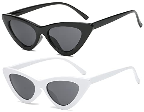 Long Keeper Katzenaugen Vintage Sonnenbrille Damen Retro 90er Jahre Brille Mode Cat Eye Sonnenbrillen Damen UV400 für Frauen Mädchen