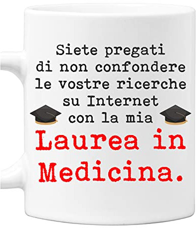 bubbleshirt Tazza Laurea Mug Siete pregati di non confondere le vostre ricerche con la mia Laurea in Medicina Idea regalo divertente