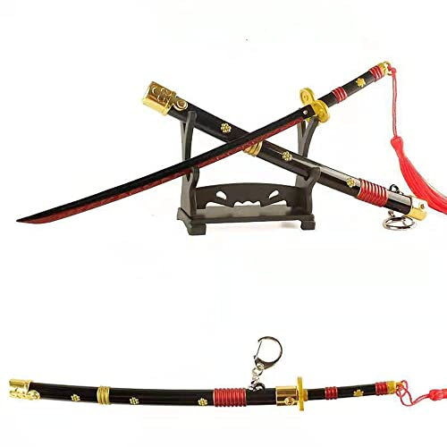 ZNLVZSH Épée D'anime for One Piece Modèle D'épée Samouraï Katana en Métal.ouvreur De Lettre ,avec Fourreau Et Support,Cadeaux De Noël pour Les Fans Et Les Collectionneurs,26cm, E