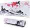 Größere Gaming Mauspad, Sakura Mauspad, Motiv Tuschemalerei, Schwarz und weiß Cherry Blossom, Genähte Kanten, Mauspad, Lange rutschfeste Gummiunterseite, 300x800x3mm, für PC, MacBook, Laptop