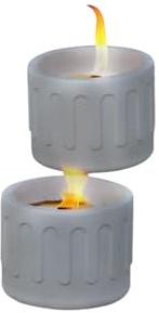 2er-Set Beton Outdoor Kerze Templum-Feuer Dauerdocht lange Brenndauer mit Kerzenresten Gedankenwunder Manufaktur