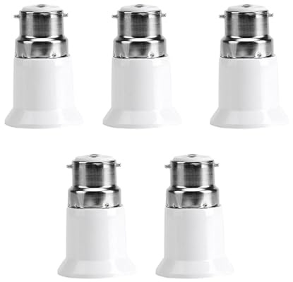 LiebeWH 5 Stück E27 zu B22 Socket Converter B22 Stecker auf E27 Buchse B22 auf E27 Adaptersockel Lampenadapter Konverter Lampenfassungen