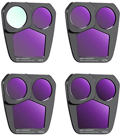 K&F Concept Mavic 3 PRO ND Filter, 4 Stück ND8, ND16, ND32, ND64 Filter Kompatibel mit DJI Mavic 3 Pro,Mavic 3 Pro Cine