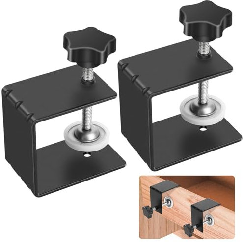 EEEKit 2Pcs C-Clamp, Heavy Duty C-Clamp Base Stand Stainless Steel Tiger Clamp, Drawer Front Clamp Metal Desk Mounting Clamp for Woodworking Fixed Repair Home Improvement