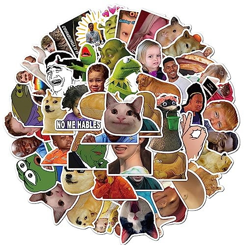 50 Stück Lustige Meme Sticker Set,Meme Aufkleber für Auto Laptop Skateboard Fahrrad Moped Motorrad Fahrrad Computer,Geeignet für Erwachsene(A)