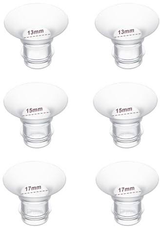 6pc Flange Inserts 13/15/17mm for Momcozy S9 Pro Hands Free Breast Pump,Compatible with S9/S10/S12 Wearable Breast Pump.Suitable for Medela,Spectra Shields/Flanges,Reduce 24mm to Correct Size,2pc/Each