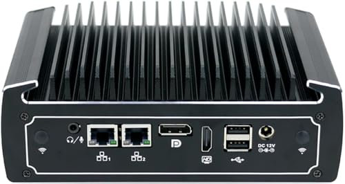 Partaker Fanless Mini PC, 4K Powerful Industrial Mini Computer, Core i5 8260U 8th Gen, 4 Cores CPU, 16GB Ram 512GB SSD, Dual 2.5G LAN, HD, DP, 4*USB3.0, SIM Card Slot, 2 COM, Windows 10 Pro
