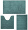 RUN HELIX Ultra Soft Chenille Bath Mat Non Slip, Bath Mat Set 3 Piece, Shaggy Bathroom Mats, Absorbent Bath Mats for Bathroom, Fluffy Bathroom Mat Set with U-Shaped Toilet Rug (Dark Green)