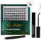 Fenshine Cluster Lashes Individual Lashes Wide Stem C/D Curl 9-15mm Length DIY Eyelash Extension Kit Individual Soft False Lashes for Personal Use at Home (SW-07, MIX 9-15mm)