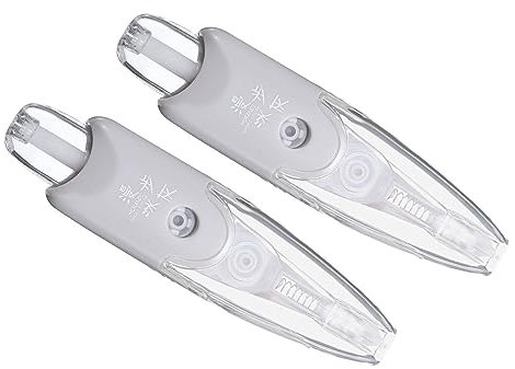 White Out Korrekturband, 2 Stück, Radiergummi-Abroller, nachfüllbar, einziehbar, sofortige Korrektur-Applikator, Zubehör für Büro, Zuhause, Arbeitszimmer, Grau