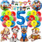 Paw Luftballon Geburtstag Deko 5 Jahre Jungen Mädchen - Hund Patrol Geburtstagsdeko 5 Jahr Skye Marshall Chase Rubble Ballon Deko 5. Geburtstag Happy Birthday Girlande für Kindergeburtstag Party Deko