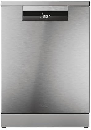 Haier I-Pro Shine Serie 5 XF 6B2M3PX - Lavastoviglie indipendente 60 cm, motore inverter, 16 posate, 3 vassoi, 10 cicli, Wi-Fi, App hOn, Maxi Tub, Powerwash, apertura automatica, 42 dB, inox
