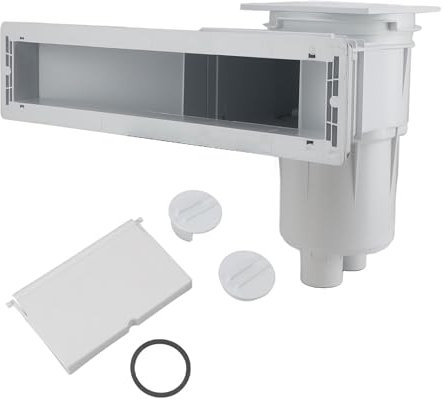 Skimmer per Piscina Fuori Terra, Kit Skimmer Standard a Parete Passante in Plastica PVC con Bocca Larga 19,7 Pollici, Kit di Accessori Skimmer per Piscine Termali e Piscine