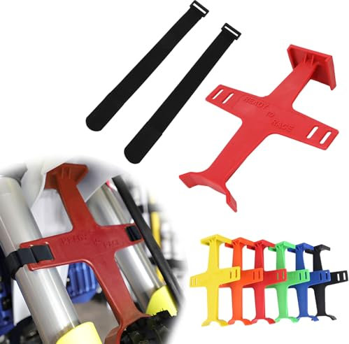 BIUGERCN Protection universelle pour fourche de moto 28,4 cm avec 2 sangles Velcro pour motocross Enduro Rouge