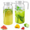 ADERTOS Jarra de Agua Con Tapa, Plástico Transparente Para Fría y Caliente, Te Helado, Jugos, Leche y Bebidas (C)