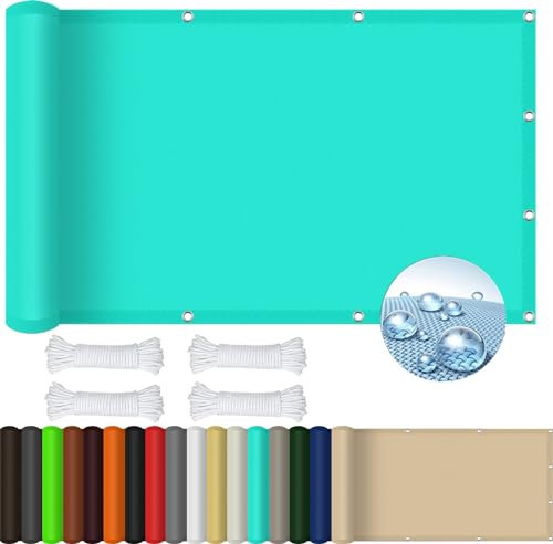 Voile d'ombrage 1 x 1 m Imperméable Anti 98% UV Résistant Hydrofuge Tissu de Parasol de Tente pour Terrasse Jardin Extérieur, Bleu Ciel