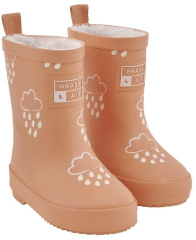 Grass & Air Orange Colour-Changing Kids Wellies, Unisex Childrens Welly Boots for Babies, Toddlers and Children