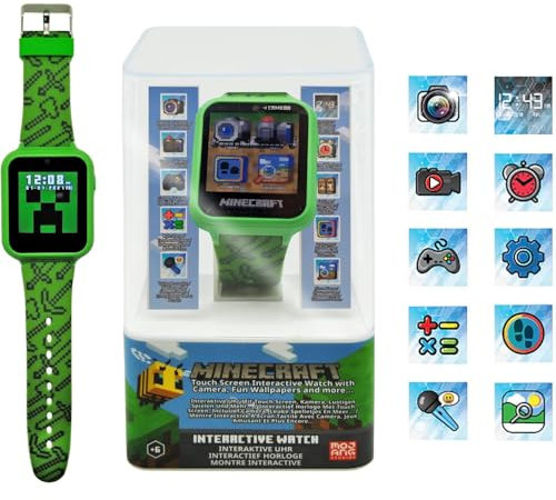 CARTOON Montre interactive Minecraft smartwatch pour enfants multifonction rechargeable avec USB