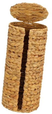 Portarotolo di carta in giacinto d'acqua, supporto for carta igienica in vimini for bagno, 3 rotoli di carta igienica con coperchio