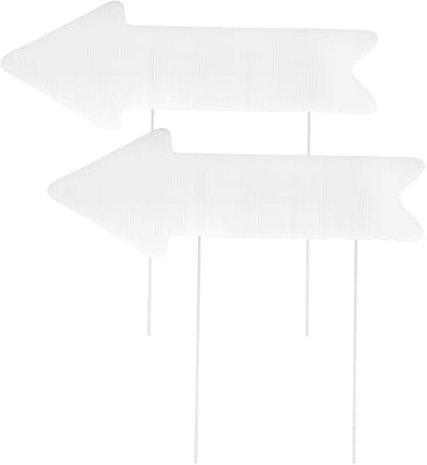 Sosoport Lot De 2 Panneaux De Jardin Ondulés Avec Piquets Pour Pelouse Et Mariage, Écrivable, Réutilisables, Signalisation Directionnelle Polyvalente Pour Fête Et Décoration Extérieure