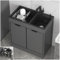 Genérico Fregadero de Cocina Individual Fregadero de Cocina, Mueble de Fregadero con Fregadero y Grifo, Conjunto de Fregadero + Mueble Base con 2 Puertas, Fregadero de Cocina, Unidad de Fregadero Gas