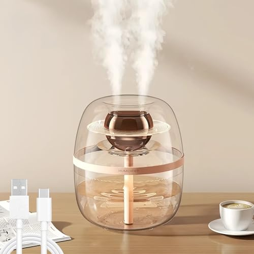 Luftbefeuchter Schlafzimmer Doppelstrahl, 1,8L Raumbefeuchter mit Nachtlicht und Timer, USB, Antibakteriell, Air Humidifier, Leise Klein Raumluftbefeuchter für Büro Wohnzimmer Kinderzimmer (Rosa)