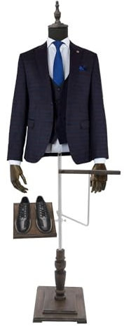 Schneiderpuppe Männlich Schaufensterpuppe Mannequin Verstellbar (135-180cm) Mann Kleiderpuppe, Schneiderbüste, Körper-Torso mit Hosenablage+Schuhablage für Ausstellen und Nähen (Dunkelgrau, M)