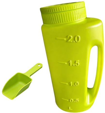 Esparcidor de sal para nieve, contenedor de siembra resistente de 2 litros, esparcidor de sal de , para , acera, jardín, césped, césped, , , , fertilizante
